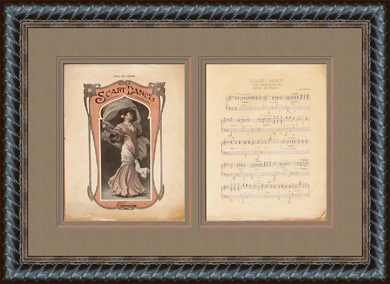framed sheet music